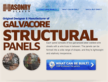 Tablet Screenshot of galvacore-structural-panels.com